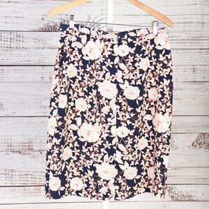 Banana Republic Rayon Navy Floral Skirt Size 6